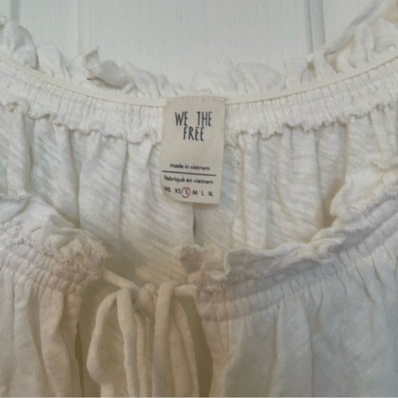 Free People We The Free Hummingbird Top Blouse Boho Summer Small Ivory white EUC - Picture 2 of 8